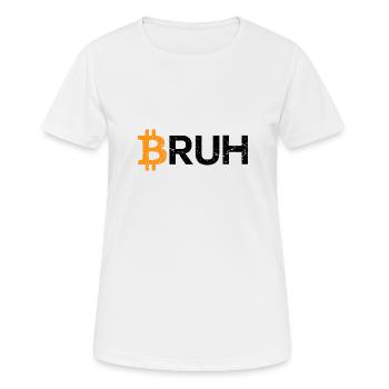 Bitcoin Bruh Kryptowährung Bitcoin - Frauen T-Shirt atmungsaktiv - Weiß - Vorne - AI Model Female 172 dark (172cm)