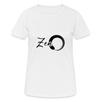 Zen - Frauen T-Shirt atmungsaktiv - Weiß - Vorne - AI Model Female 172 dark (172cm)
