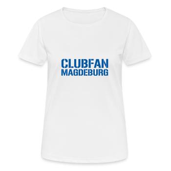 Clubfan Magdebourg Bleu Blanc - T-shirt respirant Femme - blanc - Devant - AI Model Female 172 dark (172cm)