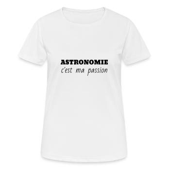 Astronomie / Astronome / Astronomy / Astronomer - T-shirt respirant Femme - blanc - Devant - AI Model Female 172 dark (172cm)