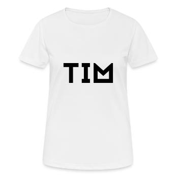 First name Tim - Women's Breathable T-Shirt - white - Front - AI Model Female 172 dark (172cm)