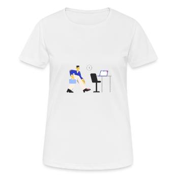 Pablo - Office - Frauen T-Shirt atmungsaktiv - Weiß - Vorne - AI Model Female 172 dark (172cm)