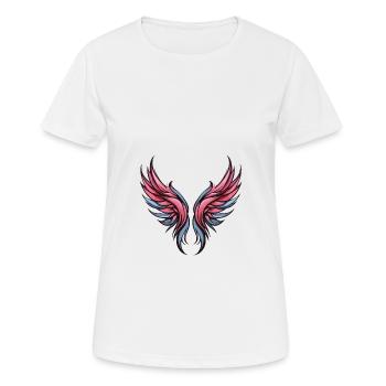 Flügel Symbolik - Frauen T-Shirt atmungsaktiv - Weiß - Vorne - AI Model Female 172 dark (172cm)