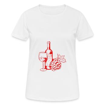 Verre à vin Raisins Vin - T-shirt respirant Femme - blanc - Devant - AI Model Female 172 dark (172cm)