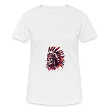 Crâne de chef indien - T-shirt respirant Femme - blanc - Devant - AI Model Female 172 dark (172cm)