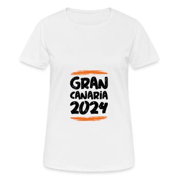 Gran Canaria 2024 - Frauen T-Shirt atmungsaktiv - Weiß - Vorne - AI Model Female 172 dark (172cm)