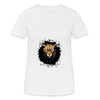 Portrait de guépard - T-shirt respirant Femme - blanc - Devant - AI Model Female 172 dark (172cm)