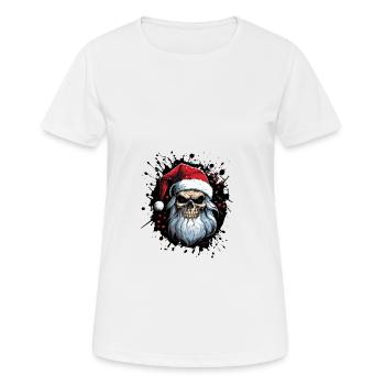 Père Noël Crâne Père Noël Père Noël - T-shirt respirant Femme - blanc - Devant - AI Model Female 172 dark (172cm)