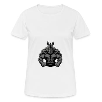 Musculation Rhino Muscles Musculation - T-shirt respirant Femme - blanc - Devant - AI Model Female 172 dark (172cm)
