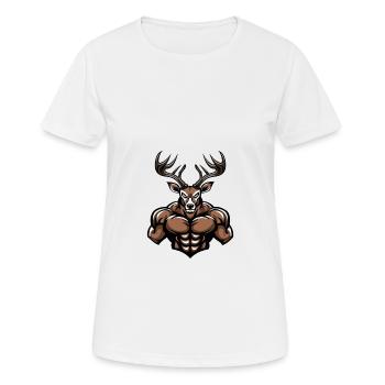 Deer Muscles Bodybuilding - Women's Breathable T-Shirt - white - Front - AI Model Female 172 dark (172cm)