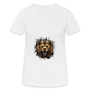 Tête d’ours Portrait Couronne - T-shirt respirant Femme - blanc - Devant - AI Model Female 172 dark (172cm)