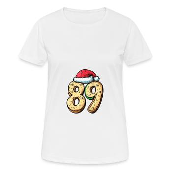89 Nombre Noël - T-shirt respirant Femme - blanc - Devant - AI Model Female 172 dark (172cm)
