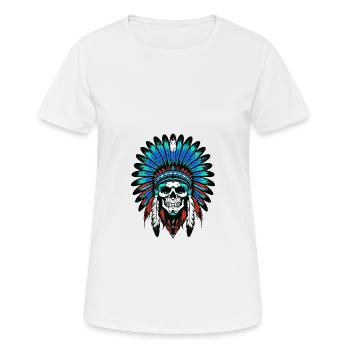 Crâne de chef indien Apache - T-shirt respirant Femme - blanc - Devant - AI Model Female 172 dark (172cm)