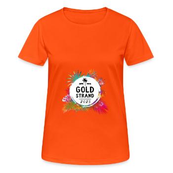 Sables d’Or 2025 Coloré - T-shirt respirant Femme - orange néon - Devant - AI Model Female 172 dark (172cm)