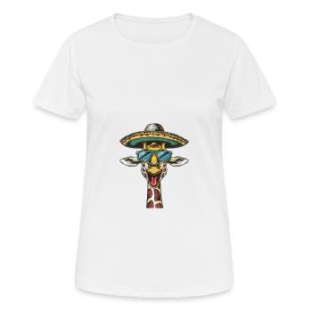 Giraffe Lustig Sombrero - Frauen T-Shirt atmungsaktiv - Weiß - Vorne - AI Model Female 172 dark (172cm)