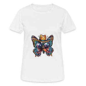 Schmetterling Lustig Sombrero - Frauen T-Shirt atmungsaktiv - Weiß - Vorne - AI Model Female 172 dark (172cm)