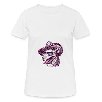 Armadillo Funny Sombrero - T-shirt respirant Femme - blanc - Devant - AI Model Female 172 dark (172cm)