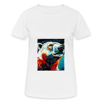 Portrait d’ours polaire Ours polaire - T-shirt respirant Femme - blanc - Devant - AI Model Female 172 dark (172cm)