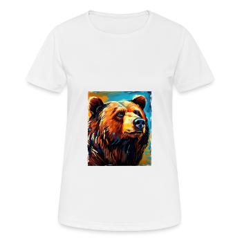 Portrait d’ours - T-shirt respirant Femme - blanc - Devant - AI Model Female 172 dark (172cm)