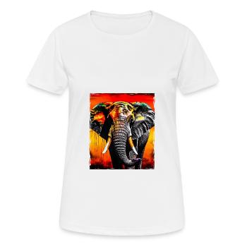Portrait d’éléphant - T-shirt respirant Femme - blanc - Devant - AI Model Female 172 dark (172cm)