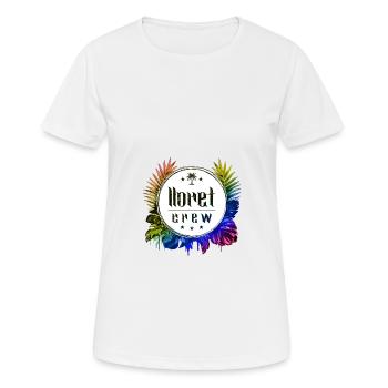 Lloret De Mar Crew Bunt - Frauen T-Shirt atmungsaktiv - Weiß - Vorne - AI Model Female 172 dark (172cm)