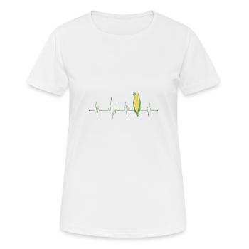 Mais Heartbeat - Frauen T-Shirt atmungsaktiv - Weiß - Vorne - AI Model Female 172 dark (172cm)