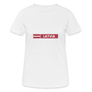 Latvia National Flag - Women's Breathable T-Shirt - white - Front - AI Model Female 172 dark (172cm)