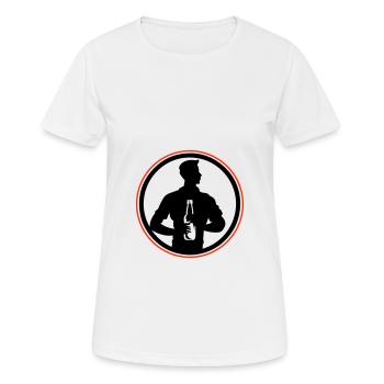 Bottle of Beer Drinking Silhouette - Women's Breathable T-Shirt - white - Front - AI Model Female 172 dark (172cm)