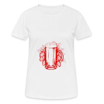 Hopfen Malz Bier Bierglas - Frauen T-Shirt atmungsaktiv - Weiß - Vorne - AI Model Female 172 dark (172cm)