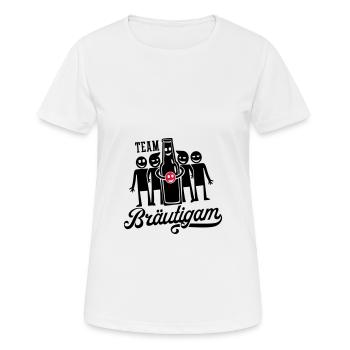 Fête du marié de mariage - T-shirt respirant Femme - blanc - Devant - AI Model Female 172 dark (172cm)