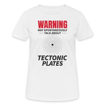 Tektonische Platten Geologie Geowissenschaften Warnung - Frauen T-Shirt atmungsaktiv - Weiß - Vorne - AI Model Female 172 dark (172cm)