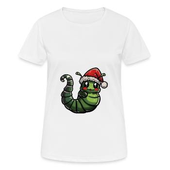 Wurm Weihnachten - Frauen T-Shirt atmungsaktiv - Weiß - Vorne - AI Model Female 172 dark (172cm)