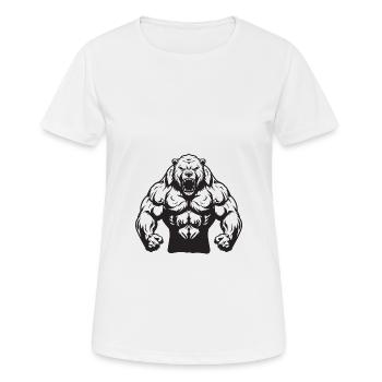 Entraînement musculaire des grizzlis - T-shirt respirant Femme - blanc - Devant - AI Model Female 172 dark (172cm)