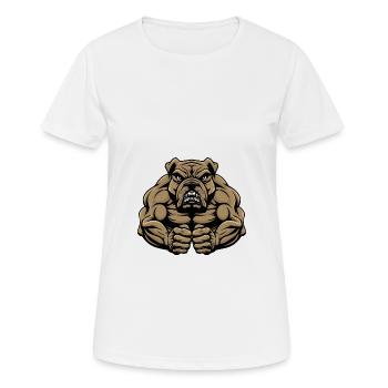 Mastiff Bulldog Dog Muscles Bodybuilding - Women's Breathable T-Shirt - white - Front - AI Model Female 172 dark (172cm)