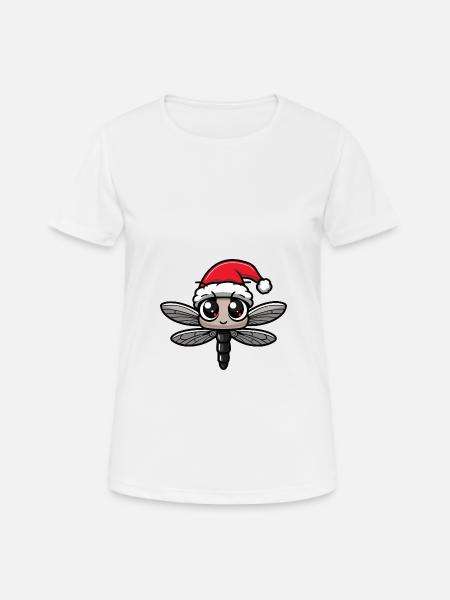 Libelle Weihnachten - Frauen T-Shirt atmungsaktiv - Weiß
