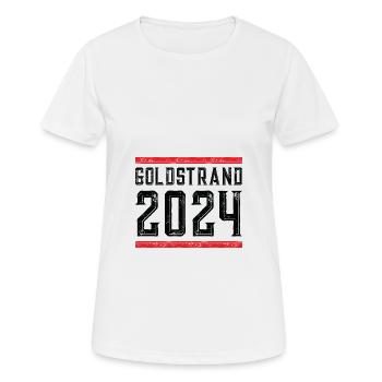 Goldstrand 2024 - Frauen T-Shirt atmungsaktiv - Weiß - Vorne - AI Model Female 172 dark (172cm)