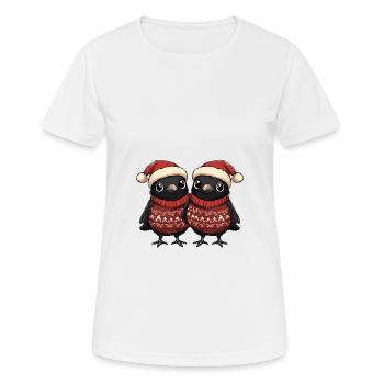 L’équipe de Noël de Raven Crow - T-shirt respirant Femme - blanc - Devant - AI Model Female 172 dark (172cm)