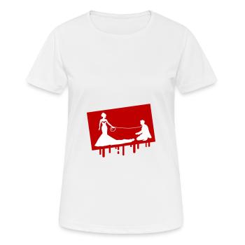 Wedding Bride and groom Linen - Women's Breathable T-Shirt - white - Front - AI Model Female 172 dark (172cm)