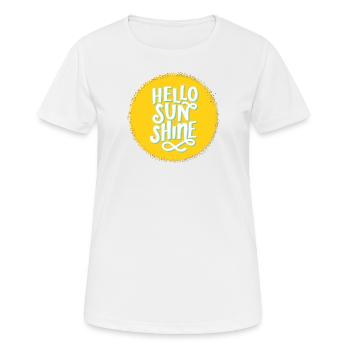 Hello Sunshine - Frauen T-Shirt atmungsaktiv - Weiß - Vorne - AI Model Female 172 dark (172cm)