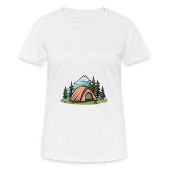 Tente de camping - T-shirt respirant Femme - blanc - Devant - AI Model Female 172 dark (172cm)