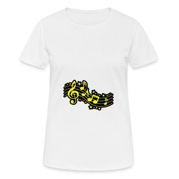 Notes de musique Clef Musique - T-shirt respirant Femme - blanc - Devant - AI Model Female 172 dark (172cm)