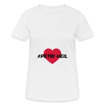 Petri Heil Herz Fischen - Frauen T-Shirt atmungsaktiv - Weiß - Vorne - AI Model Female 172 dark (172cm)