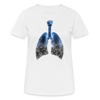 Smoker lung - Smoke stop now! - T-shirt respirant Femme - blanc - Devant - AI Model Female 172 dark (172cm)