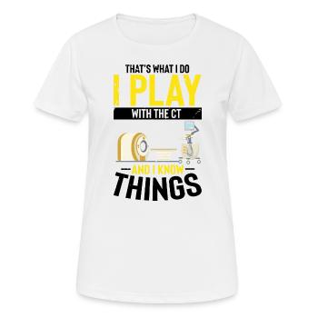 Lustiger CT Spruch MRI Geschenk Radiologe - Frauen T-Shirt atmungsaktiv - Weiß - Vorne - AI Model Female 172 dark (172cm)
