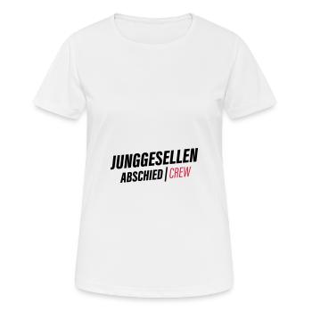 Enterrement de vie de garçon Équipage Enterrement de vie de garçon - T-shirt respirant Femme - blanc - Devant - AI Model Female 172 dark (172cm)