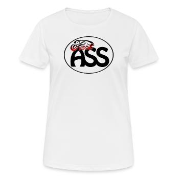 First Ass Logo - Frame - FA01 - Frauen T-Shirt atmungsaktiv - Weiß - Vorne - AI Model Female 172 dark (172cm)