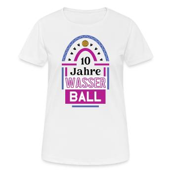 10 Jahre Wasserball Jubiläum Wasserballspielerin - Frauen T-Shirt atmungsaktiv - Weiß - Vorne - AI Model Female 172 dark (172cm)