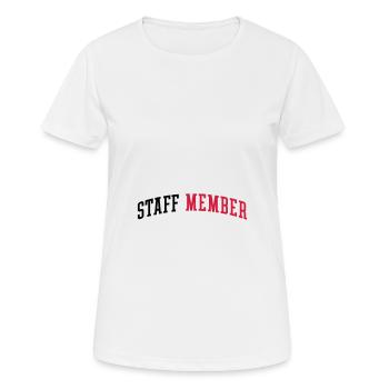 Staff Member - Women's Breathable T-Shirt - white - Front - AI Model Female 172 dark (172cm)
