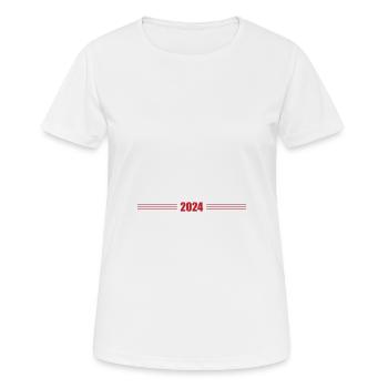 2024 Jahr - Frauen T-Shirt atmungsaktiv - Weiß - Vorne - AI Model Female 172 dark (172cm)