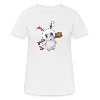 Bunny menace - mignon et grossier - T-shirt respirant Femme - blanc - Devant - AI Model Female 172 dark (172cm)